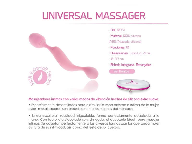 FEMINTIMATE - UNIVERSAL MASSAGER SILICONE VIBRATOR PINK