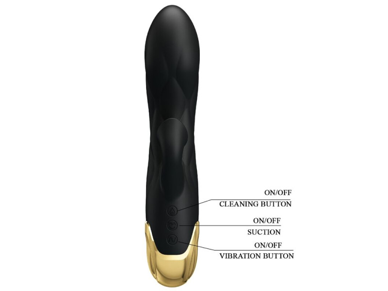 PRETTY LOVE - BLACK RECHARGEABLE GOLD PLATED LUXURY VIBRATOR