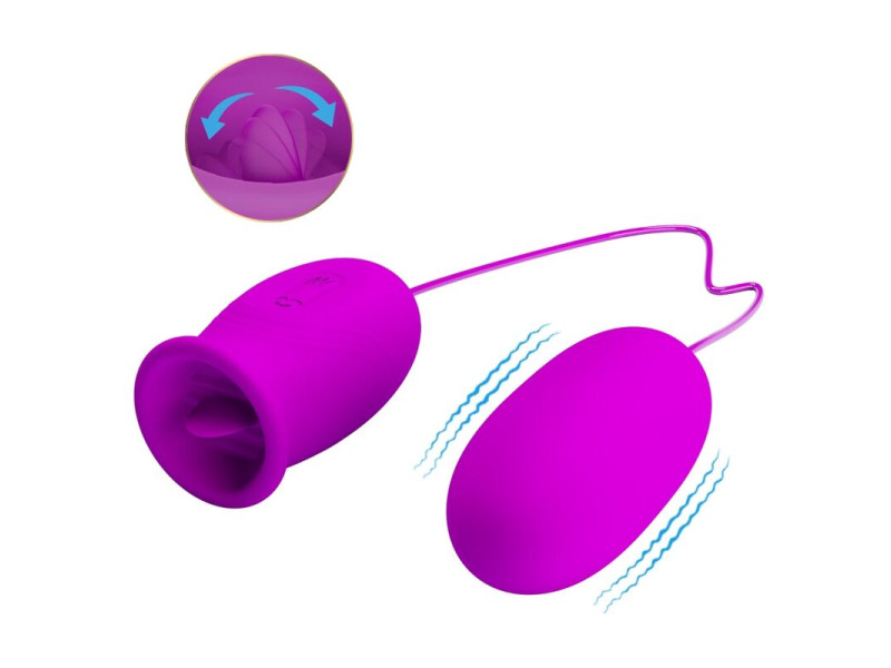 PRETTY LOVE - DAISY DUAL EGG RECHARGEABLE VIBRATOR PURPLE