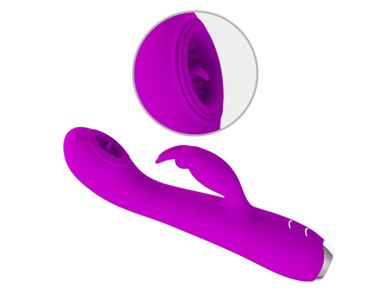 PRETTY LOVE - RACHEL RECHARGEABLE VIBRATOR WITH PURPLE SUCKER