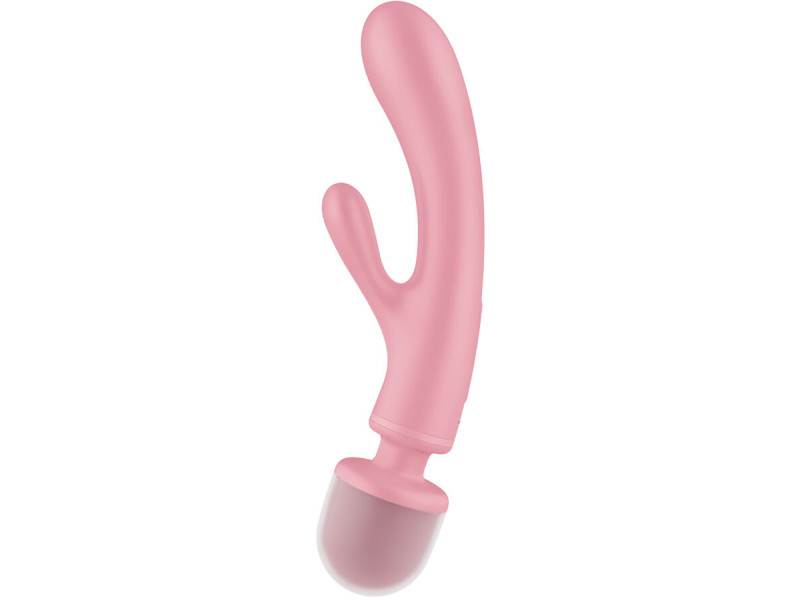 SATISFYER - TRIPLE LOVER RABBIT VIBRATOR MASSAGER PINK