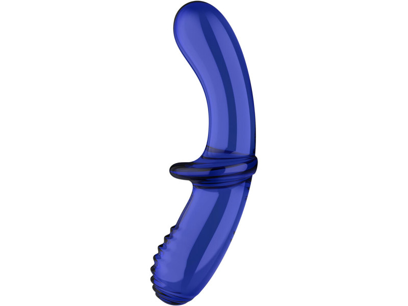 SATISFYER - DOUBLE CRYSTAL DILDO BLUE