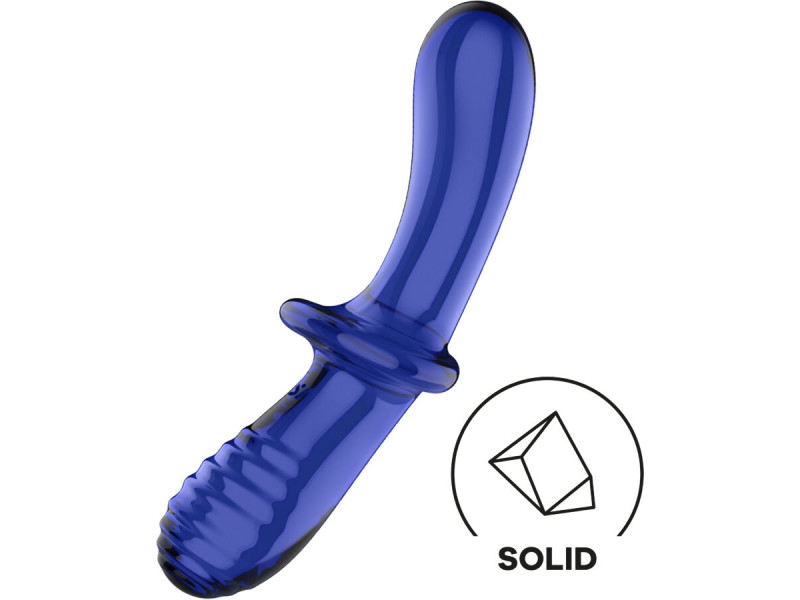 SATISFYER - DOUBLE CRYSTAL DILDO BLUE