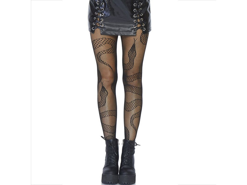 LEG AVENUE - STOCKINGS NET SNAKES BLACK