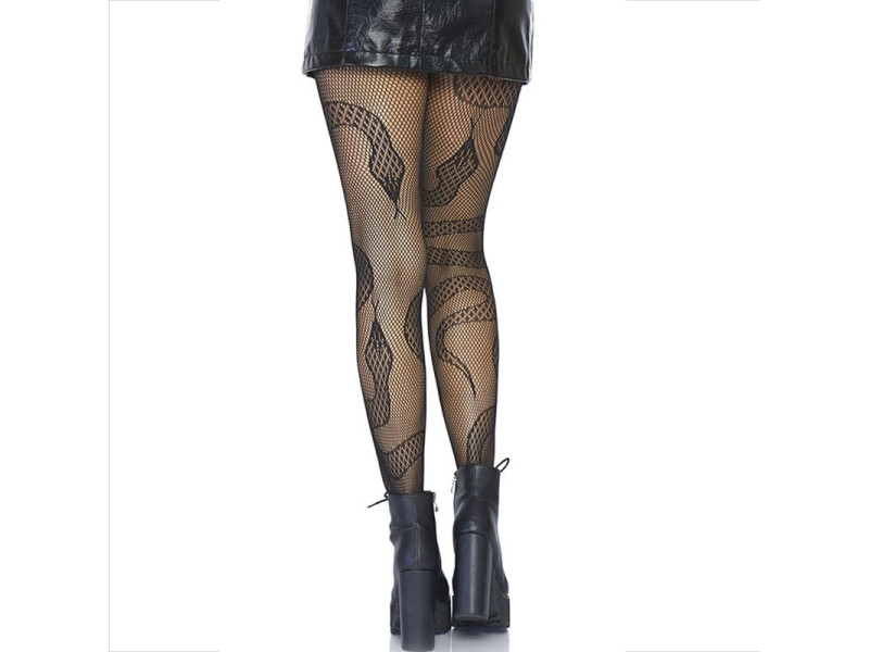 LEG AVENUE - STOCKINGS NET SNAKES BLACK