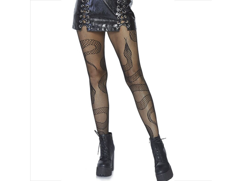 LEG AVENUE - STOCKINGS NET SNAKES BLACK