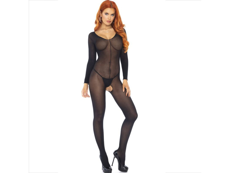 LEG AVENUE - BODYSTOCKING LONG SLEEVE BLACK