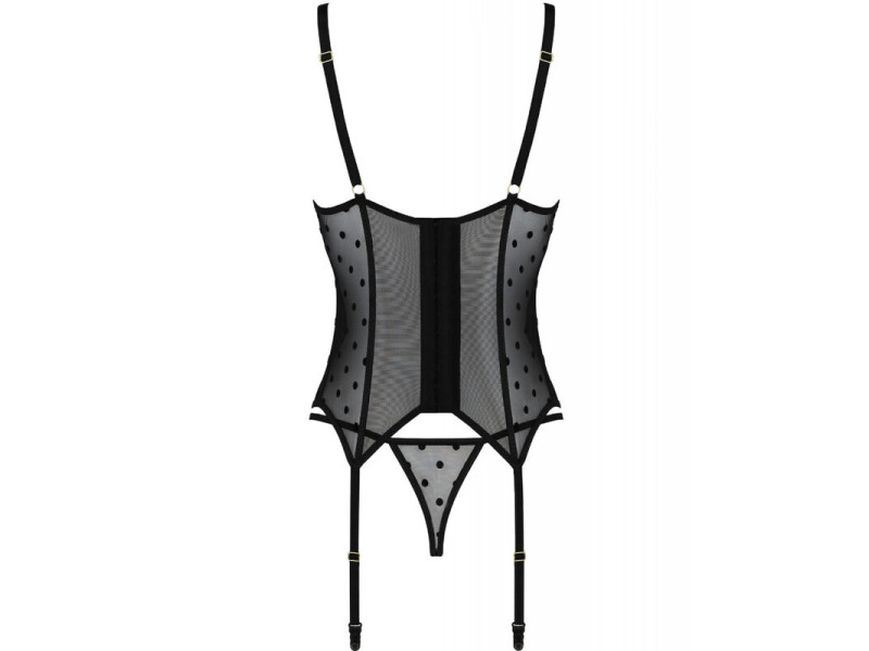 PASSION - MARINA CORSET & THONG BLACK S/M