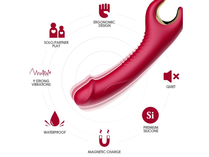 ARMONY - PRINCE DILDO VIBRATOR & ROTATOR RED