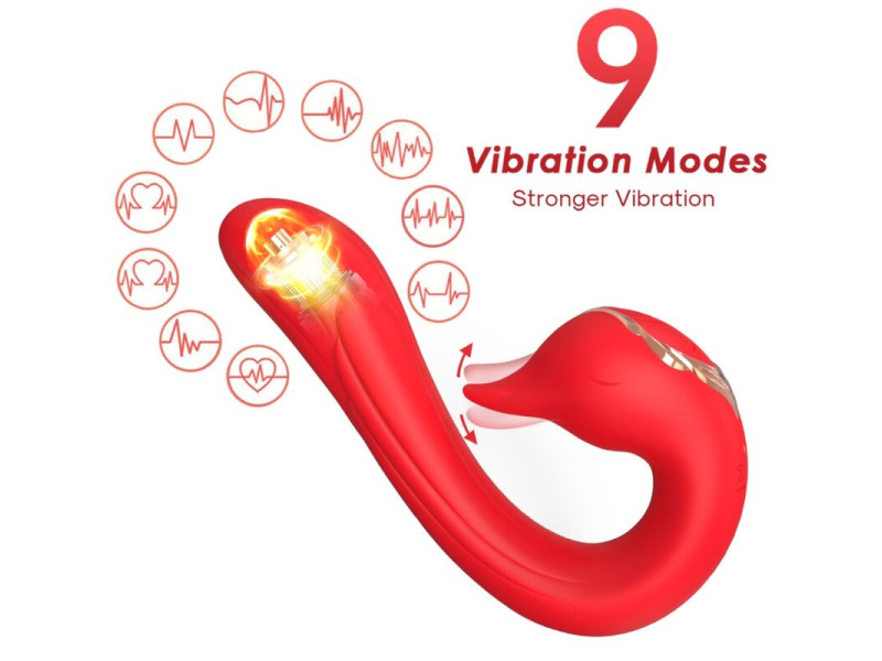 ARMONY - DELFIN VIBRATOR MULTIPOSITION & HEAT EFFECT RED