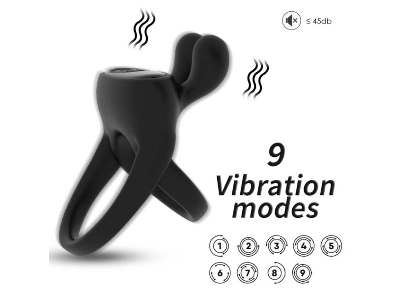 ARMONY - RING VIBRATOR RABBIT BLACK