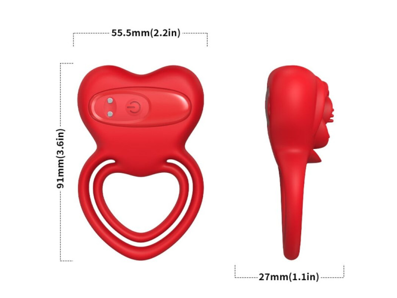 ARMONY - RING VIBRATOR HEART RED