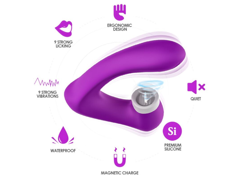 ARMONY - SECRETKISS LICKING VIBRATING CLIT & VIBRATOR CURVED PURPLE