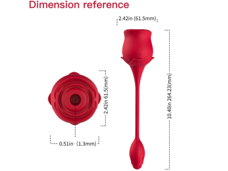 ARMONY - ROSE LICKING VIBRATING DE CLIT & VIBRATOR 10 MODES RED