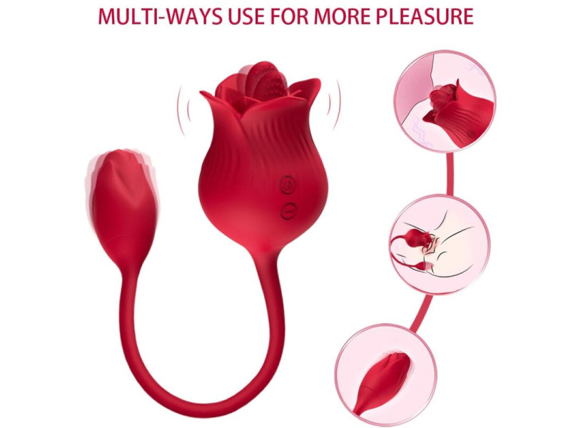 ARMONY - PINK CLITORIS STIMULATOR VIBRATOR WITH TAIL 10 MODES RED