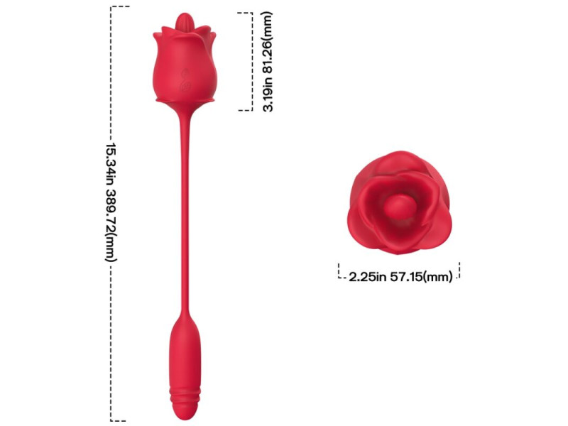 ARMONY - ROSE 3 IN 1, STIMULATOR, SUCTION AND UP&DOWN WITH RED TAIL