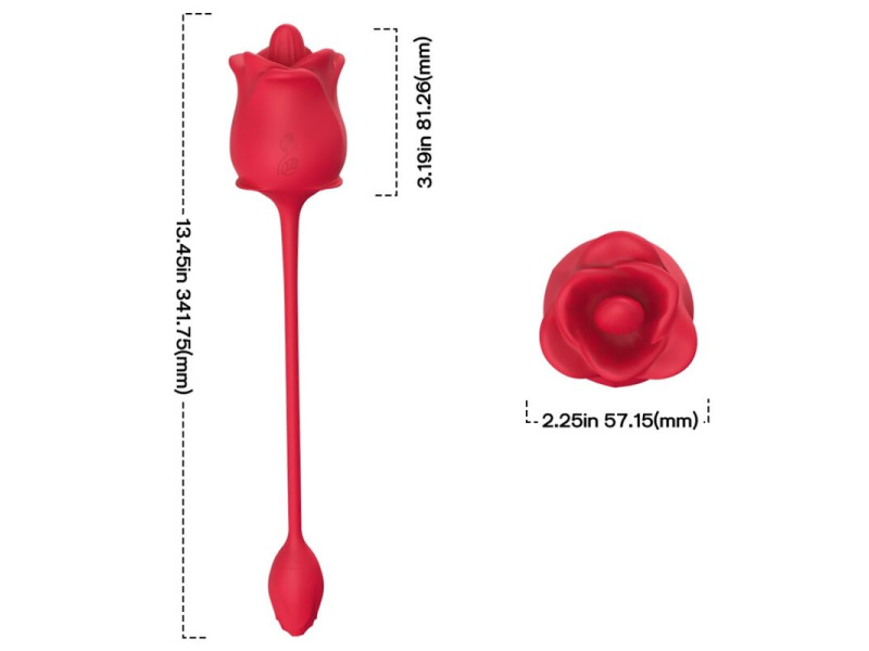 ARMONY - ROSE 2 IN 1 SUCTION STIMULATOR & VIBRATOR 10 MODES WITH RED TAIL