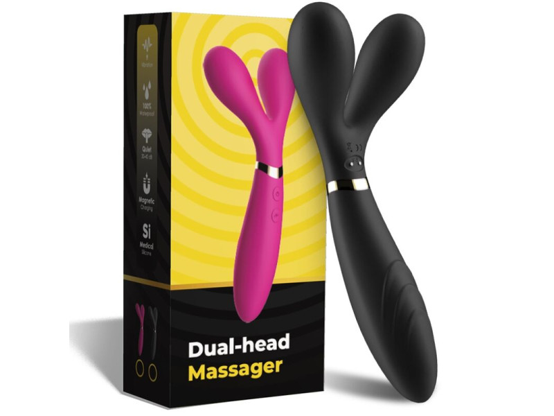 ARMONY - Y-WAND MASSAGER & VIBRATOR DOUBLE HEAD BLACK