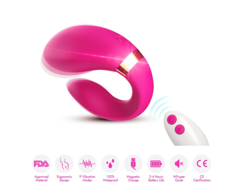 ARMONY - CRESCENT VIBRATOR FOR COUPLES REMOTE CONTROL FUCHSIA