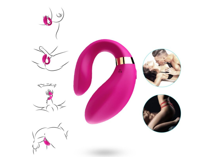 ARMONY - CRESCENT VIBRATOR FOR COUPLES REMOTE CONTROL FUCHSIA