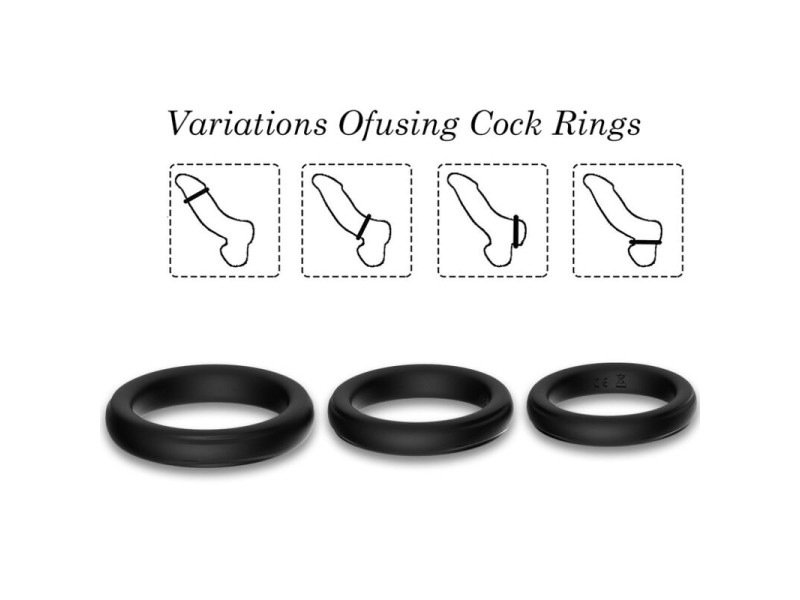 ARMONY - TRIPLE SILICONE RING BLACK