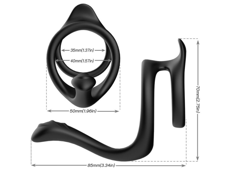 ARMONY - TAIL DOUBLE ANAL RING BLACK