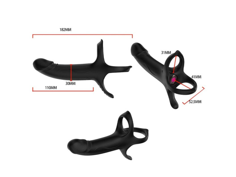 ARMONY - DILDO WITH RING & VIBRATOR REMOTE CONTROL BLACK