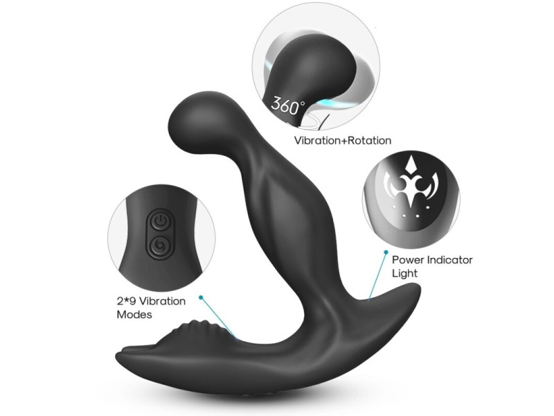 ARMONY - BAT KING VIBRATOR ANAL PROSTATE ROTATOR REMOTE CONTROL BLACK