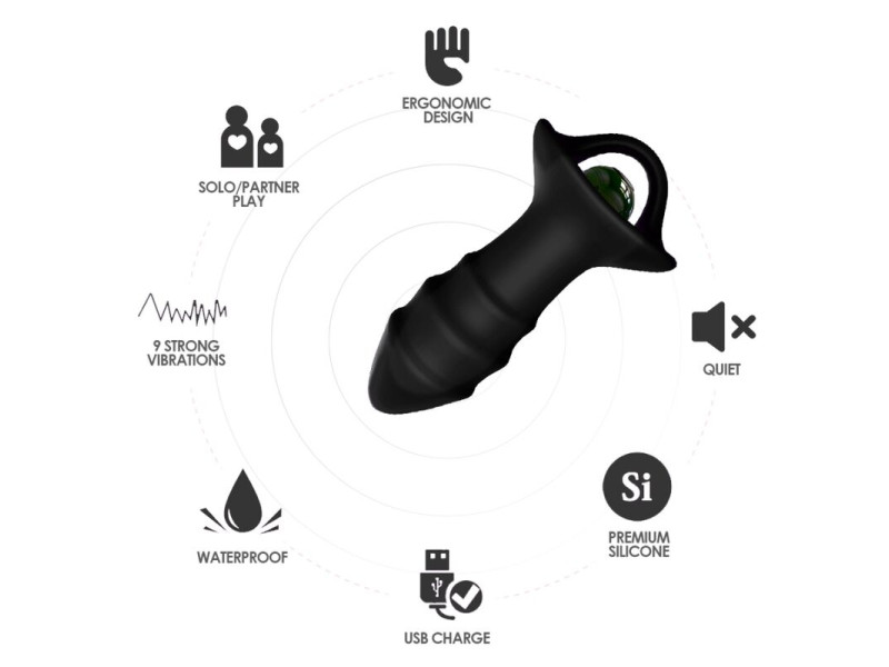 ARMONY - KYLIN FINGER VIBRATOR & ANAL PLUG REMOTE CONTROL BLACK