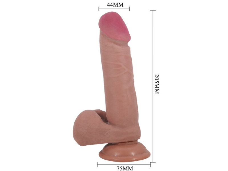 PRETTY LOVE - SLIDING SKIN SERIES REALISTIC DILDO WITH SLIDING SKIN SUCTION CUP FLESH 20.5 CM