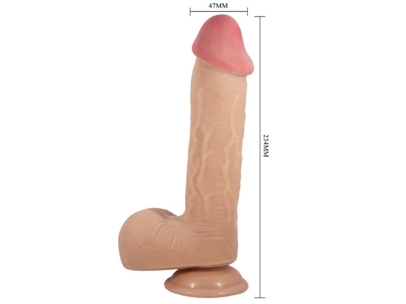 PRETTY LOVE - SLIDING SKIN SERIES REALISTIC DILDO WITH SLIDING SKIN SUCTION CUP FLESH 23.4 CM