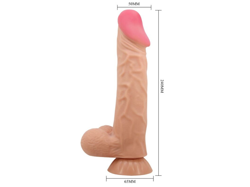 PRETTY LOVE - SLIDING SKIN SERIES REALISTIC DILDO WITH SLIDING SKIN SUCTION CUP REMOTE CONTROL FLESH 24 CM