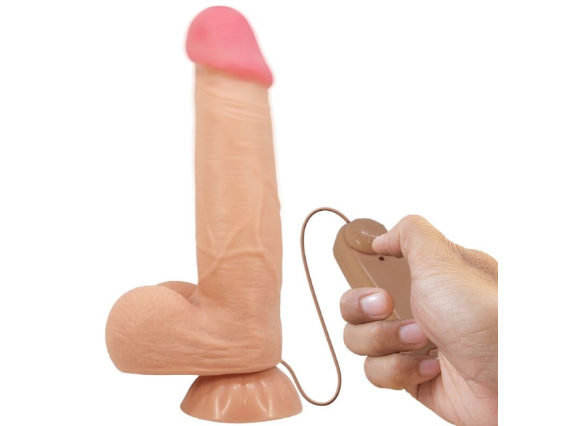 PRETTY LOVE - SLIDING SKIN SERIES REALISTIC DILDO WITH SLIDING SKIN SUCTION CUP REMOTE CONTROL FLESH 21.8 CM