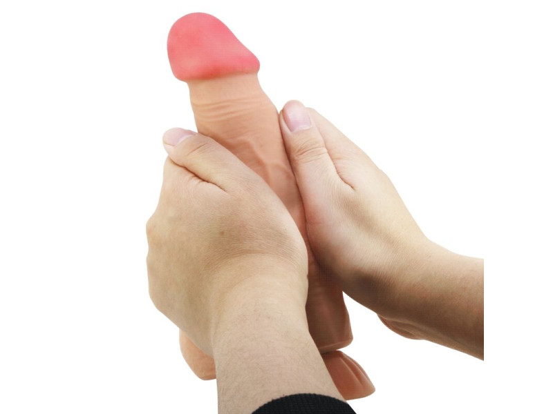 PRETTY LOVE - SLIDING SKIN SERIES REALISTIC DILDO WITH SLIDING SKIN SUCTION CUP REMOTE CONTROL FLESH 21.8 CM