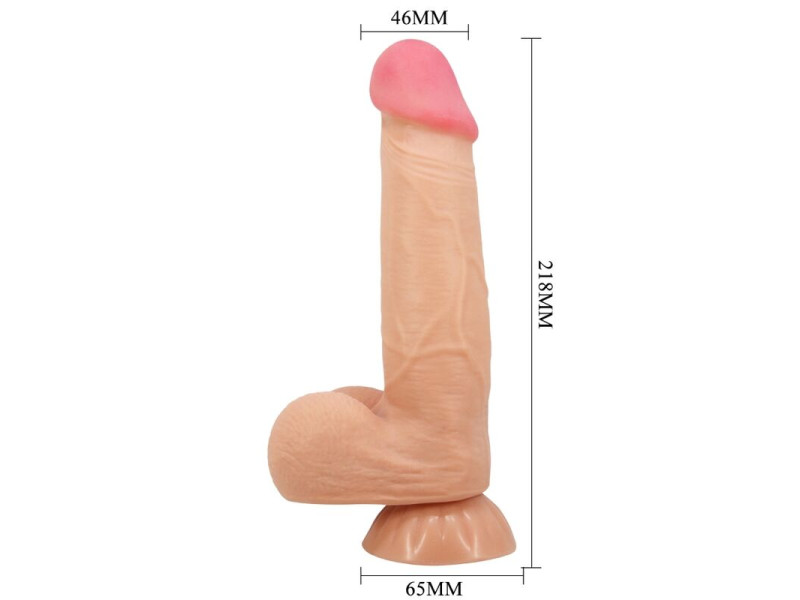 PRETTY LOVE - SLIDING SKIN SERIES REALISTIC DILDO WITH SLIDING SKIN SUCTION CUP REMOTE CONTROL FLESH 21.8 CM
