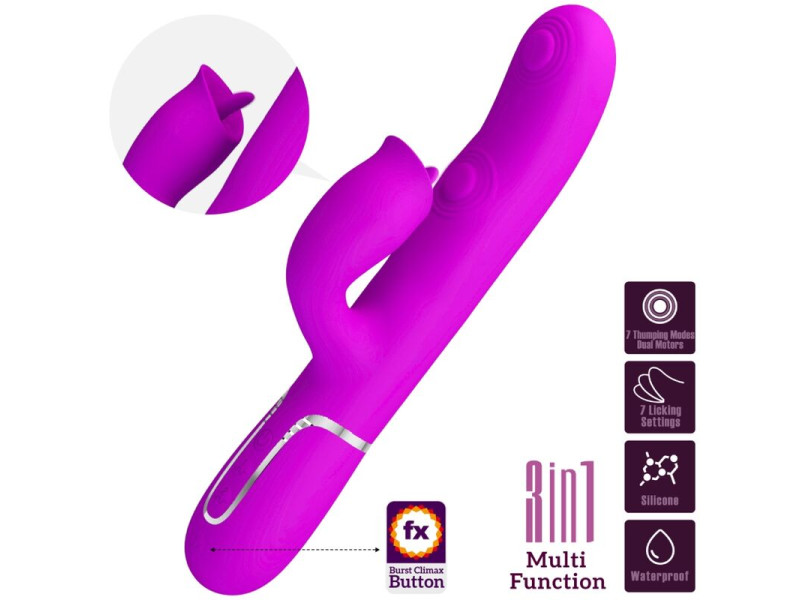 PRETTY LOVE - RABBIT VIBRATOR WITH LICKING FUCHSIA