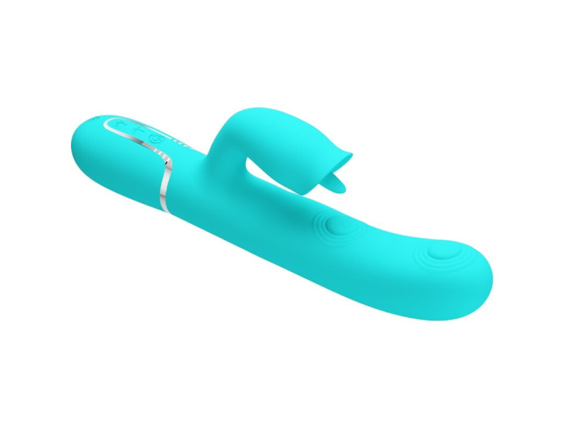 PRETTY LOVE - RABBIT VIBRATOR WITH LICKING AQUA GREEN