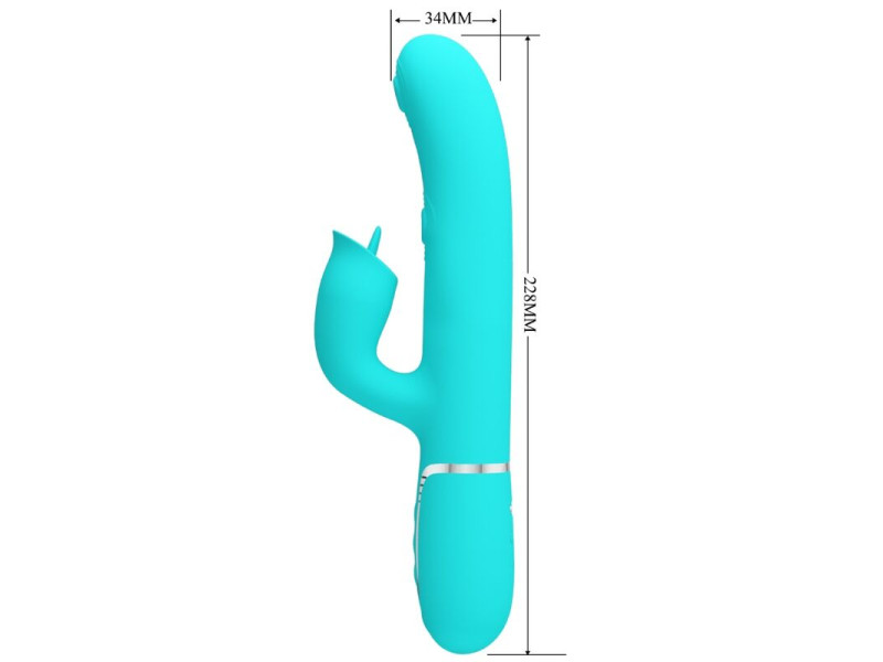 PRETTY LOVE - RABBIT VIBRATOR WITH LICKING AQUA GREEN