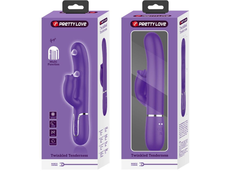 PRETTY LOVE - RABBIT VIBRATOR WITH LICKING PURPLE