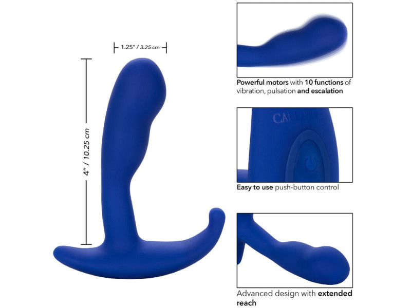 CALEXOTICS - ADMIRAL CURVED ANAL STIMULATOR & VIBRATOR BLUE