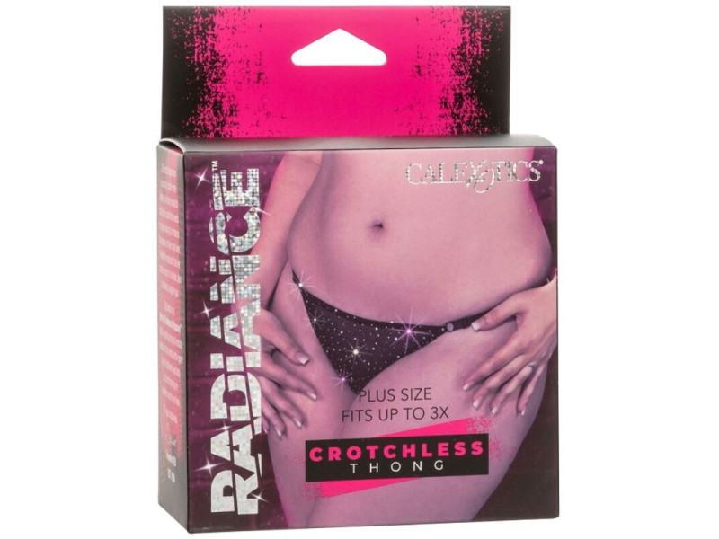 CALEXOTICS - RADIANCE CROTCHLESS THONG RHINE PLUS SIZE