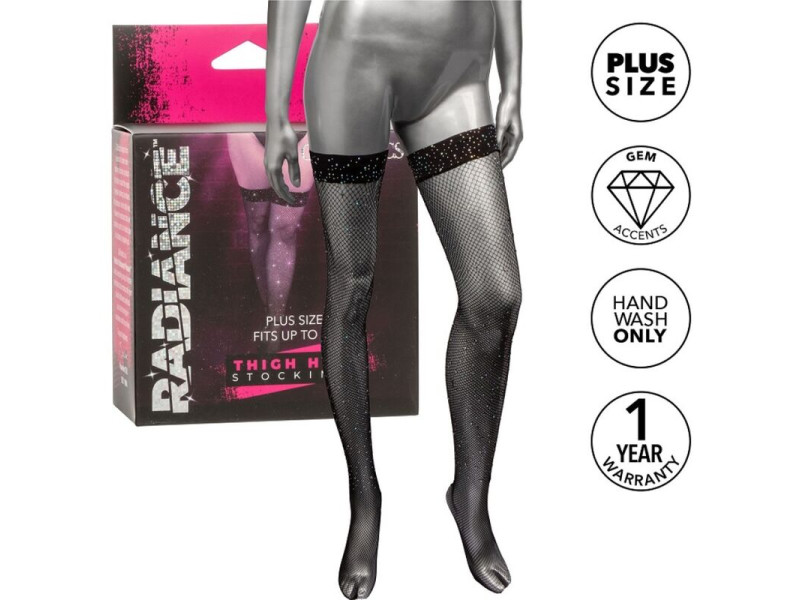 CALEXOTICS - RADIANCE THIGH HIGH STOCKINGS RHINE PLUS SIZE