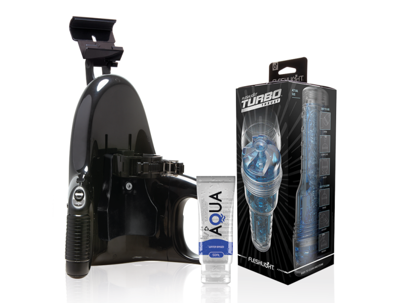 FLESHLIGHT - TURBO THRUST BLUE ICE + UNIVERSAL LAUNCH + AQUA QUALITY LUBRICANT 50 ML