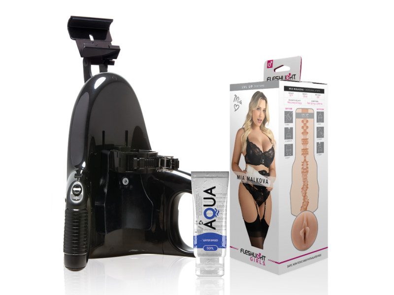 FLESHLIGHT - MIA MALKOVA VAGINA LVL UP + UNIVERSAL LAUNCH + AQUA QUALITY LUBRICANT 50 ML