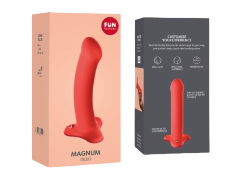 FUN FACTORY - MAGNUM DILDO FLASHY CORAL