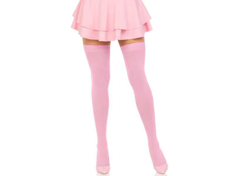 LEG AVENUE - NYLON THIGH HIGHS PINK