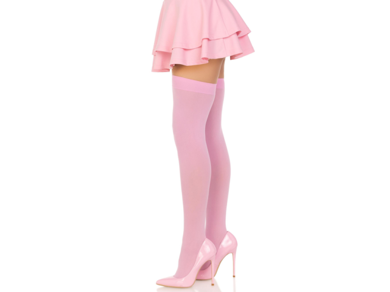 LEG AVENUE - NYLON THIGH HIGHS PINK