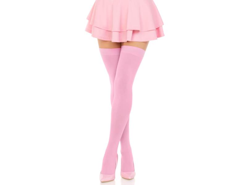 LEG AVENUE - NYLON THIGH HIGHS PINK