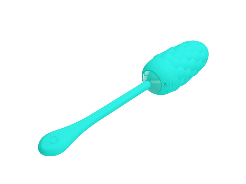 PRETTY LOVE - VIBRATING EGG WITH AQUA GREEN RECHARGEABLE MARINE TEXTURE