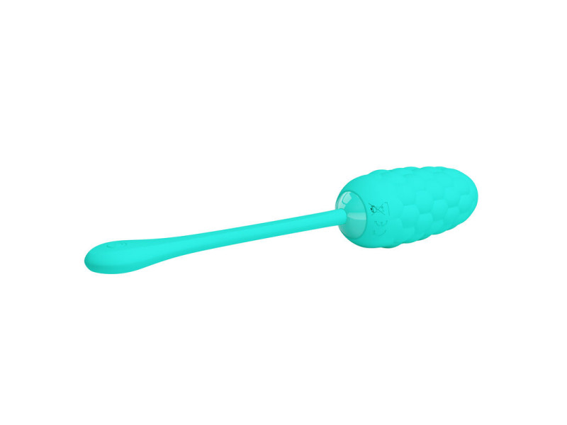 PRETTY LOVE - VIBRATING EGG WITH AQUA GREEN RECHARGEABLE MARINE TEXTURE